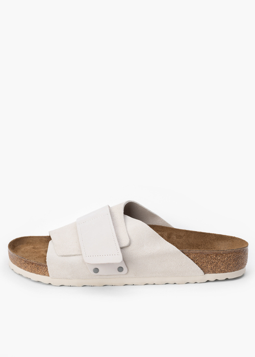 Herren Pantoletten BIRKENSTOCK KYOTO LENB/LEVE ANTIQUE WHITE