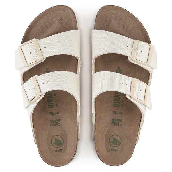 Damen Pantoletten BIRKENSTOCK ARIZONA TEX CANVAS EGGSHELL VEG