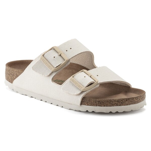 Damen Pantoletten BIRKENSTOCK ARIZONA TEX CANVAS EGGSHELL VEG