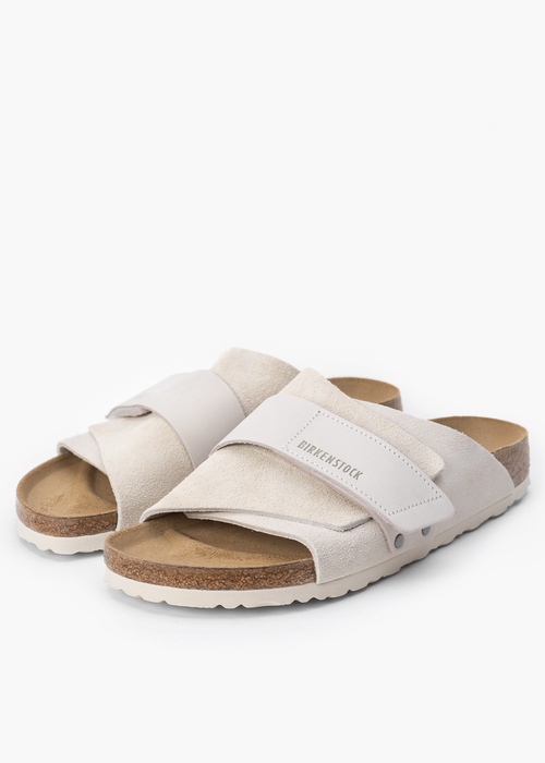 Damen Pantoletten BIRKENSTOCK KYOTO LENB/LEVE ANTIQUE WHITE