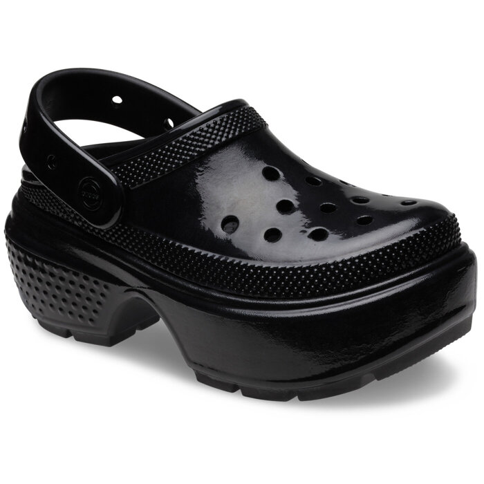 Damen Pantoletten Crocs Stomp High Shine Clog Blk