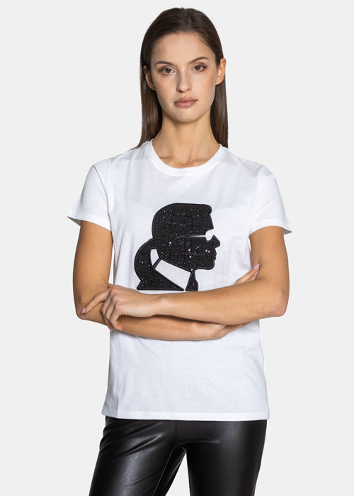 Damen T-Shirt Karl Lagerfeld Boucle Karl Profile (216W1703-100)