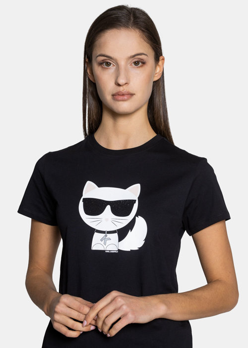 Damen T-Shirt Karl Lagerfeld Ikonik Choupette (210W1723-999)