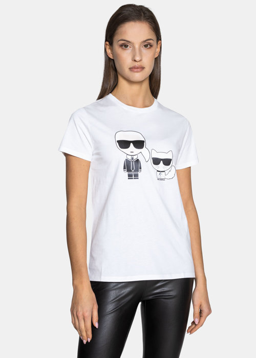 Damen T-Shirt Karl Lagerfeld Ikonik & Choupette Tee (210W1724-100)