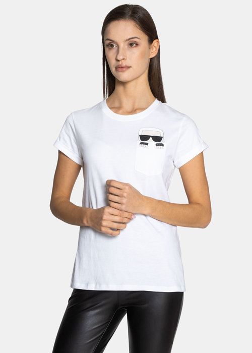 Damen T-Shirt Karl Lagerfeld Ikonik Karl Pocket (210W1720-100)