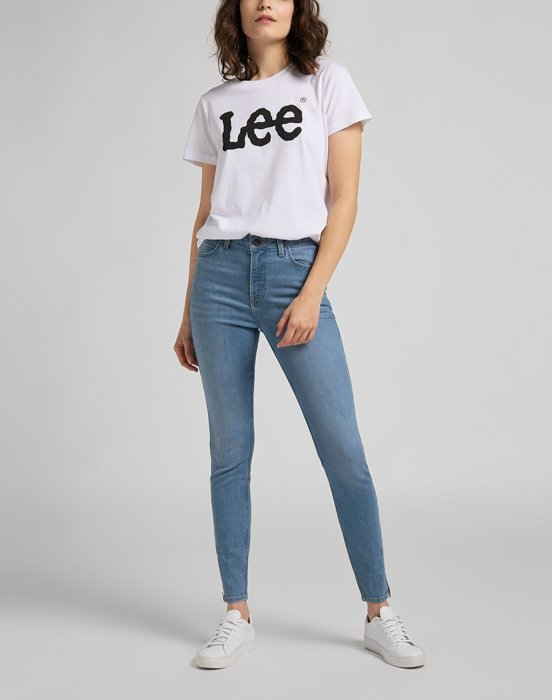 Damen T-Shirt LEE LOGO TEE WHITE 