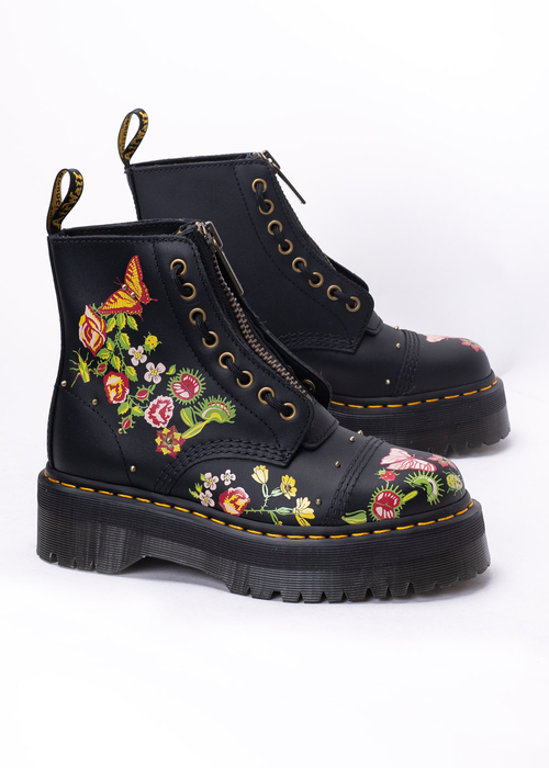 Damenstiefel Schwarz Dr. Martens Sinclair Floral Bloom