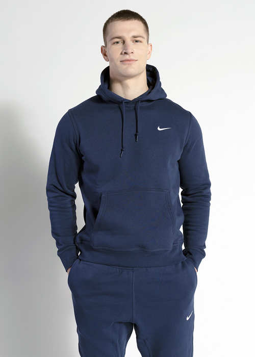 Herren Kapuzenpullover Dunkelblau Nike Club Hoodie Swoosh