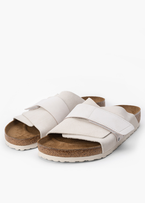 Herren Pantoletten BIRKENSTOCK KYOTO LENB/LEVE ANTIQUE WHITE