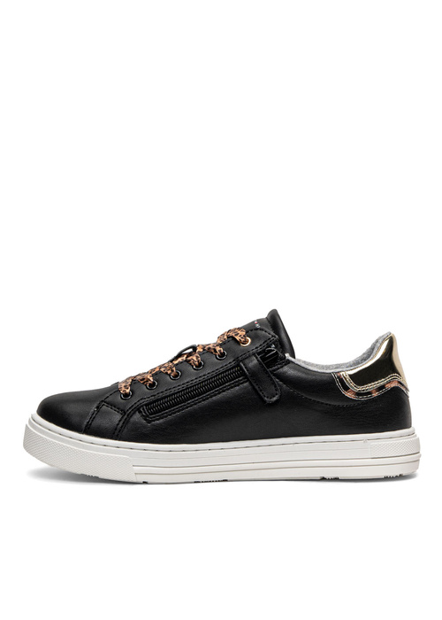 Sneaker für Kinder mit Reißverschluss Tommy Hilfiger Low Cut Lace-Up Schwarz/Golden