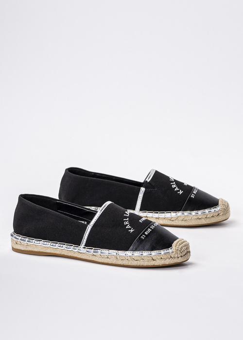 Espadrilles für Damen Schwarz Karl Lagerfeld Kamini Maison Logo Slip