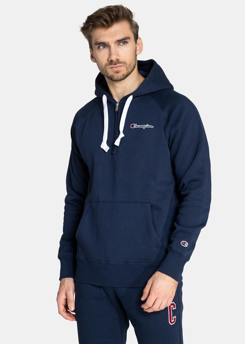 Herren Sweatshirt Champion Organic Cotton Blend Half Zip-Up Script Logo Hoodie (216483-BS538)