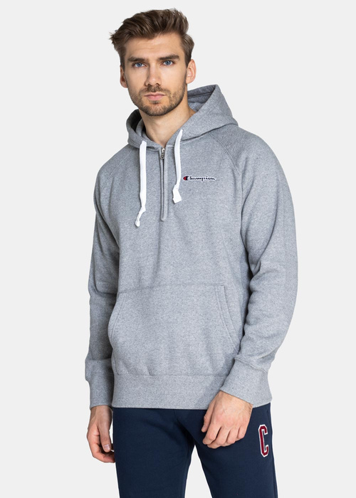 Herren Sweatshirt Champion Organic Cotton Blend Half Zip-Up Script Logo Hoodie (216483-EM525)