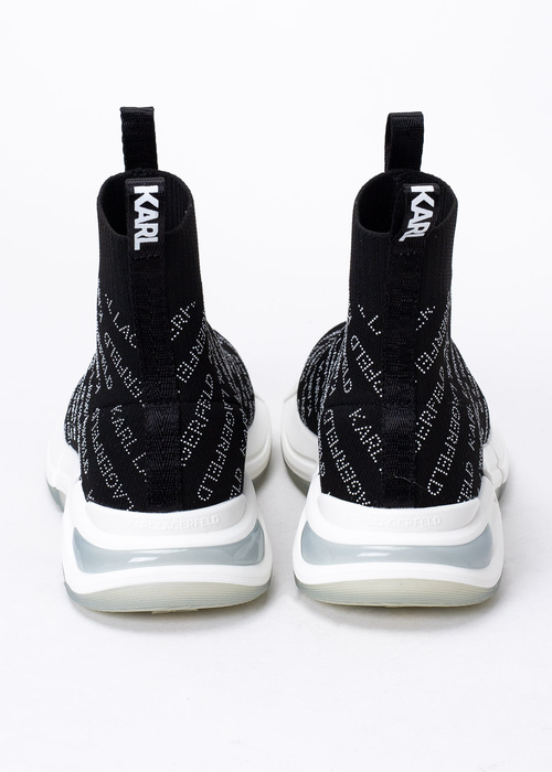 Damen Sneaker Schwarz Karl Lagerfeld QUADRA Repeat Logo Knit Boot